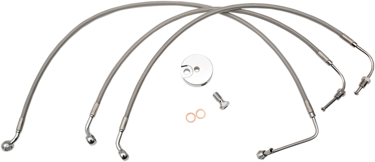 La Choppers Brake Lines - 18" - 20" Ape Hanger Handlebars - Stainless Steel La-8010B19