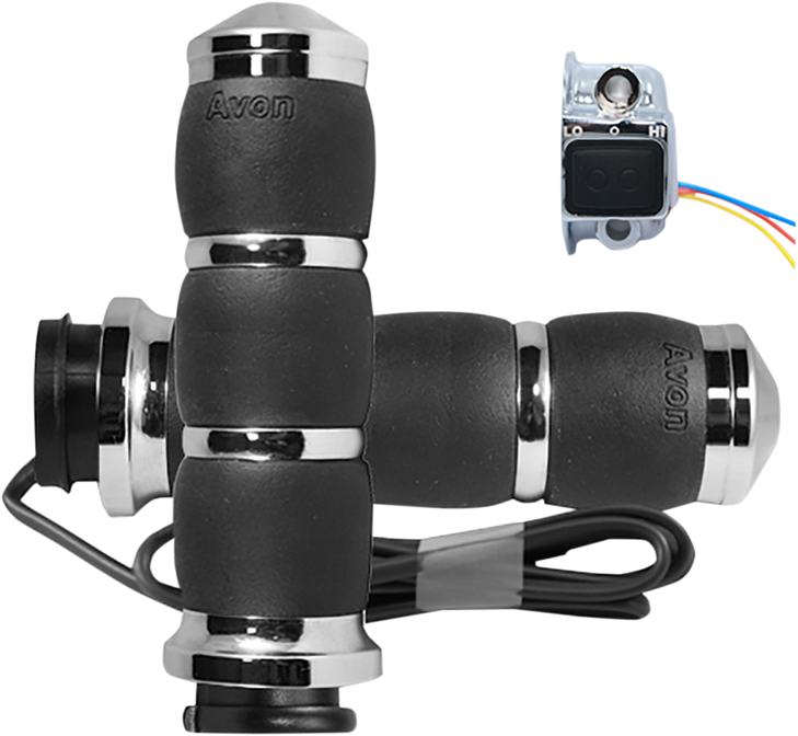 Avon Grips Grips - Heated - Velvet Air - Tbw - Chrome Air-93-Fly-Ht