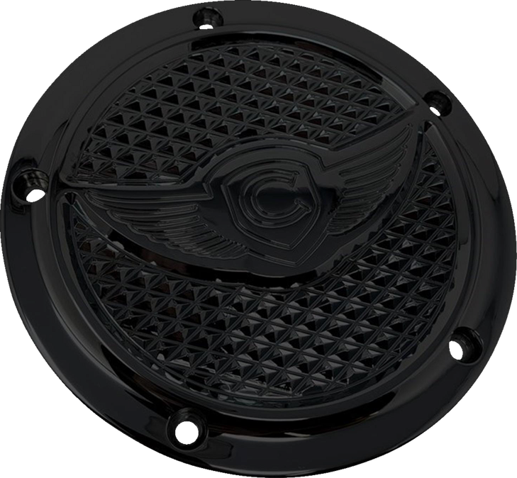 Covingtons Derby Cover - Diamondback - 5-Hole - Black - Twin Cam C3074-B