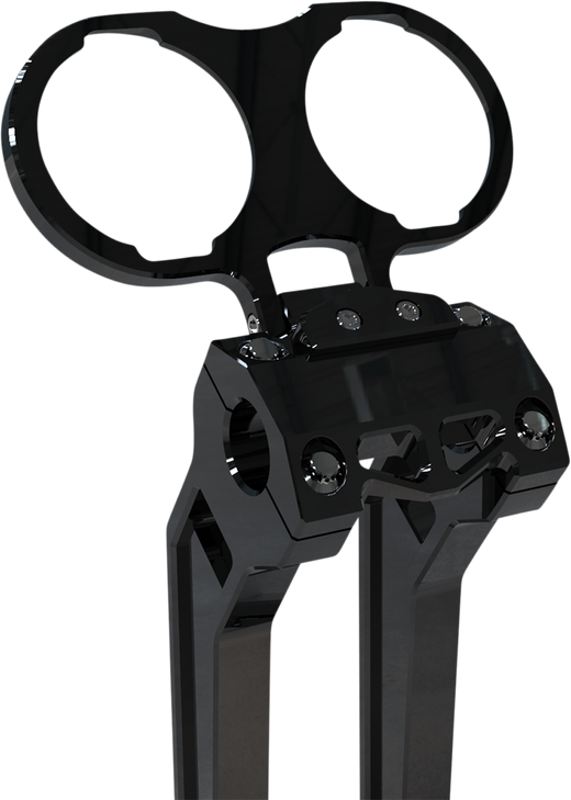 La Choppers Gauge Mount - Dual - Black - Dyna/Sportster La-7397-02B