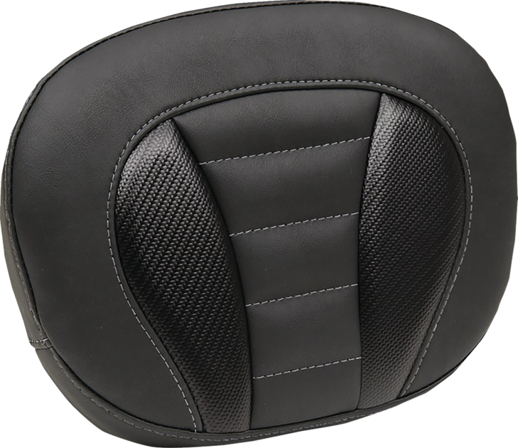 Deluxe Sissy Bar Pad - Black W/ Gunmetal Stitch - Touring 89015Gm