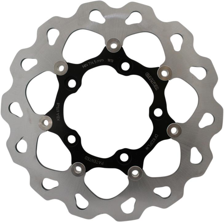 Galfer Wave Brake Rotor - Rear - Black Carrier Df822Flw