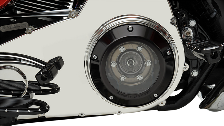 Barnett Derby Cover - Black/Clear - '07-'18 Big Twin 343-30-44013