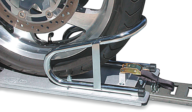 Pingel Wheel Chock - Series E-Track - Floor Mount - Removable - Chrome - 6-1/2" Wc65Ef