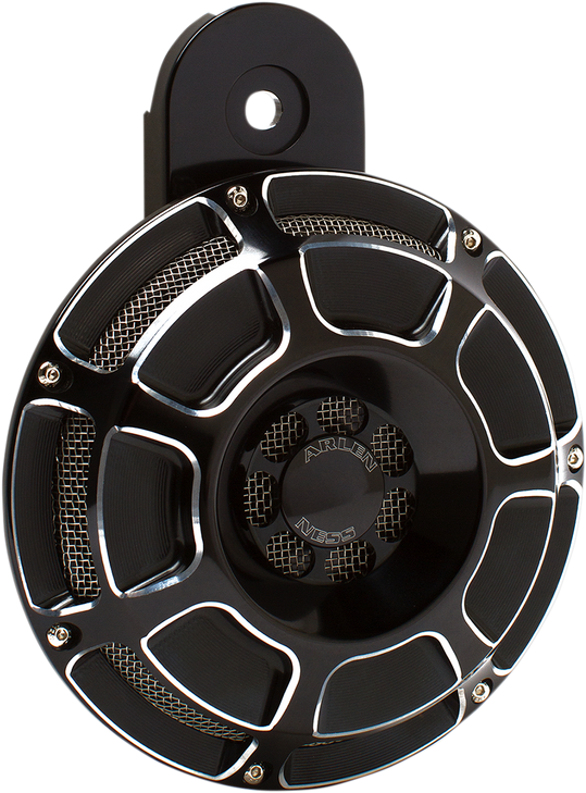 Arlen Ness Custom Horn - Beveled - Black 70-204