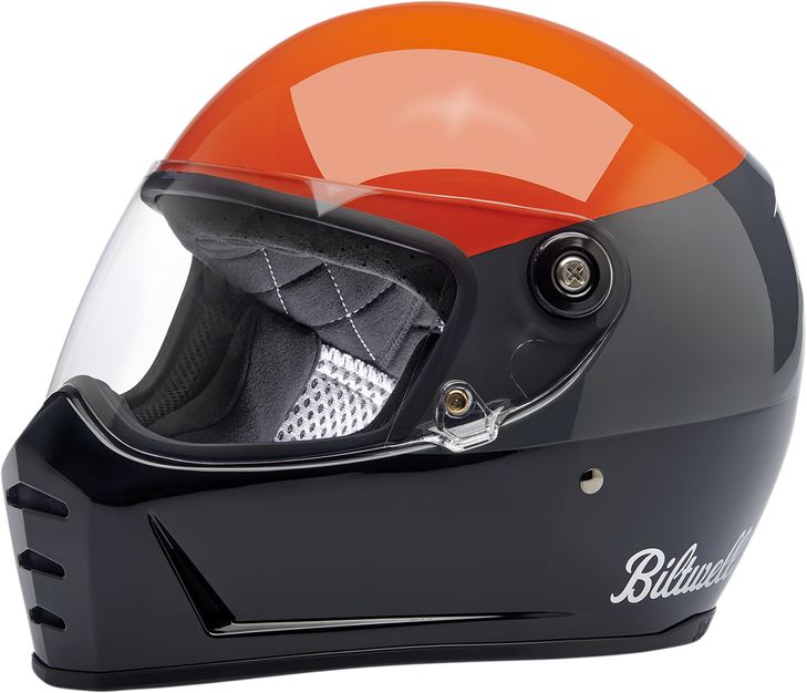 Biltwell Lane Splitter Helmet - Podium - Gloss Orange/Gray/Black - Large 1004-550-104