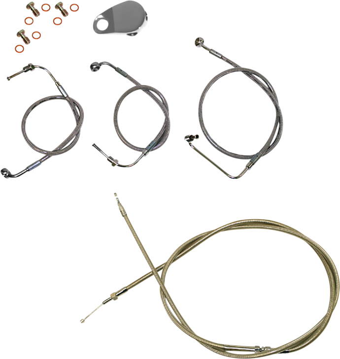La Choppers Handlebar Cable/Brake Line Kit - Quick Connect - 12" - 14" Ape Hanger Handlebars - Stainless Steel La-8155Kt-13