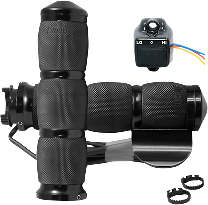 Avon Grips Grips - Heated - Air Cushion - Throttle Boss - Metric - Black Mt-Air-90-A-B-H