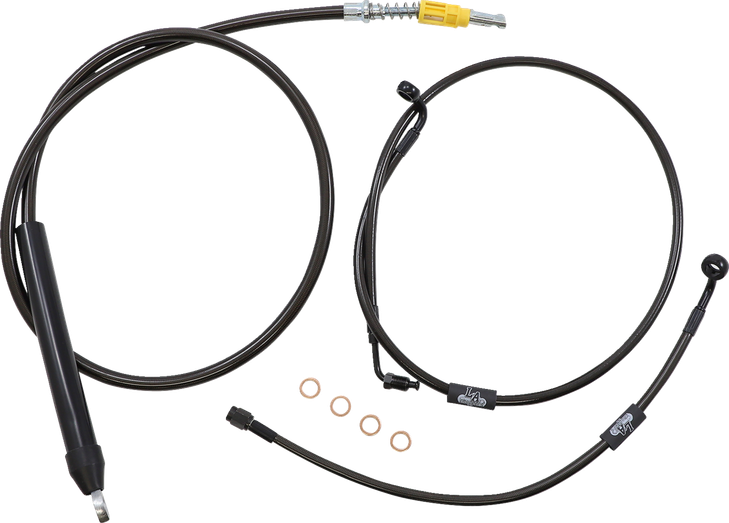 La Choppers Handlebar Cable/Brake Line Kit - 18" - 20" Ape Hanger Handlebars - Midnight La-8155Kt-19M