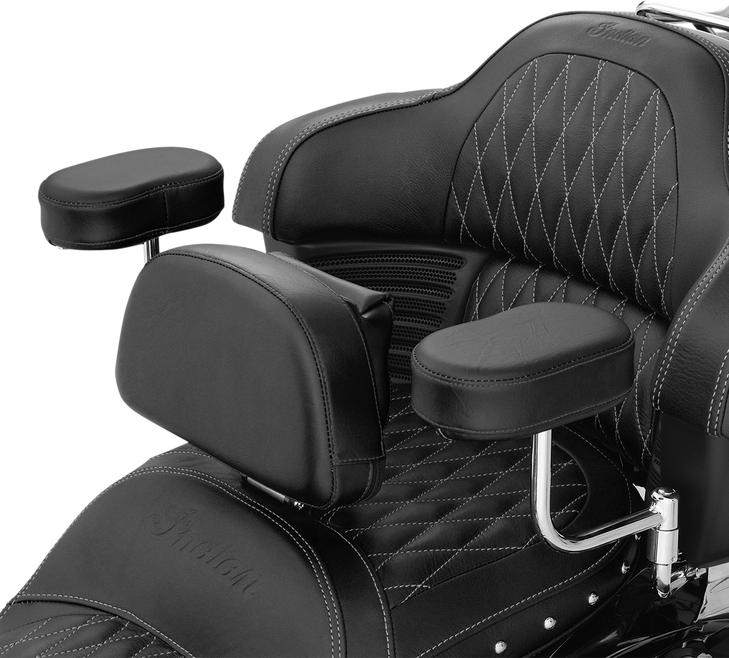 Show Chrome Deluxe Armrest - Passenger - Black - Indian 30-202
