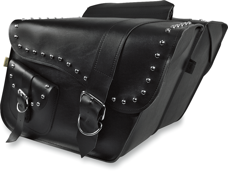 Willie & Max Luggage Ranger Studded Slant Saddlebags - Large - Black 58750-01