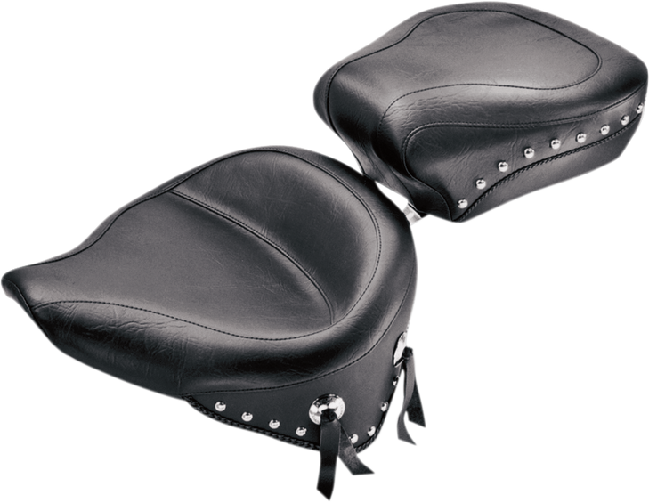Mustang Wide Rear Seat - Studded - Black - Softail '84-'99 75509