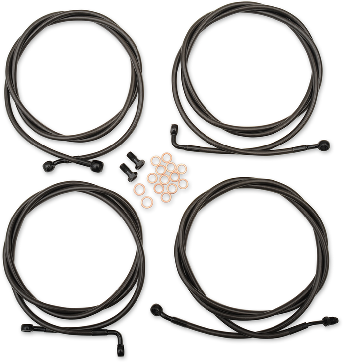 La Choppers Handlebar Cable/Brake Line Kit - 12" - 14" Ape Hanger Handlebars - Midnight La-8054Kt-13M