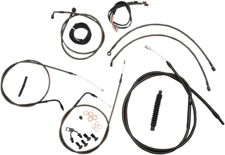 La Choppers Handlebar Cable/Brake Line Kit - Complete - 18" - 20" Handlebars - Midnight La-8122Kt2-19M