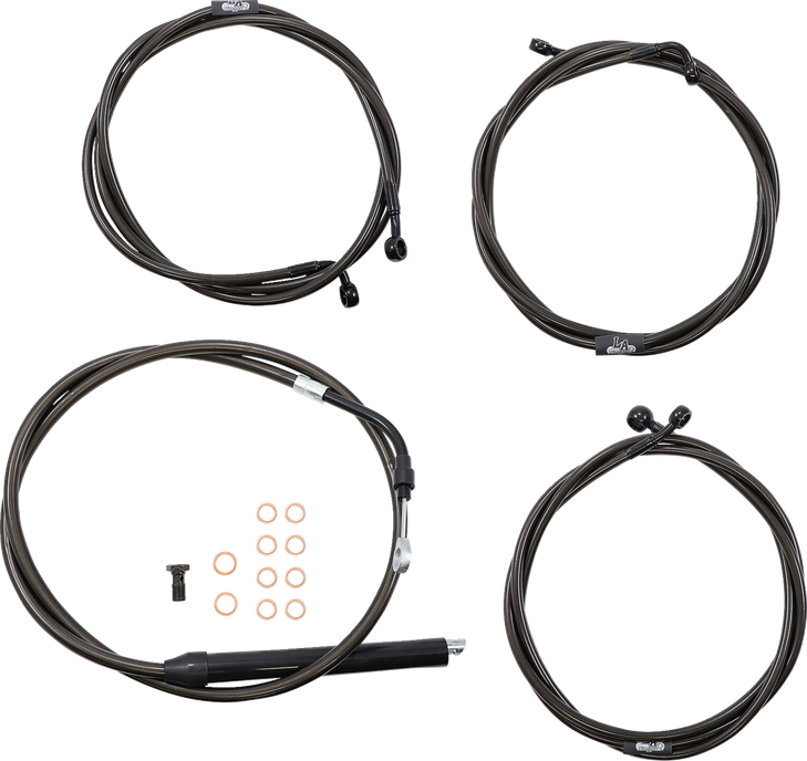 La Choppers Handlebar Cable/Brake Line Kit - 18" - 20" Ape Hanger Handlebars - Midnight La-8056Kt-19M