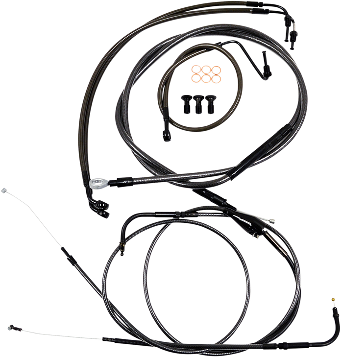 La Choppers Handlebar Cable/Brake Line Kit - 15" - 17" Ape Hanger Handlebars - Midnight La-8051Kt-16M