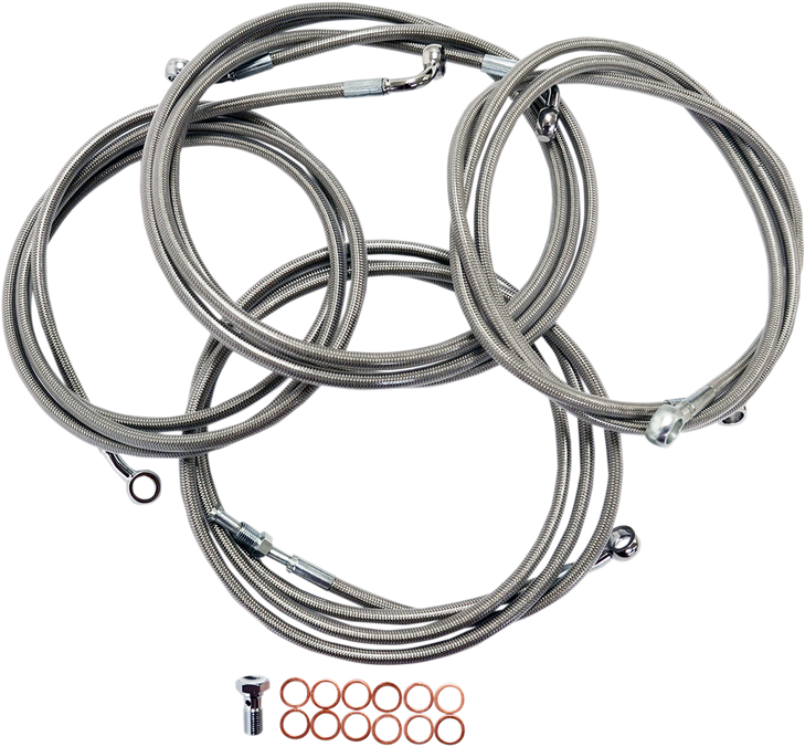 La Choppers Handlebar Cable/Brake Line Kit - 18" - 20" Ape Hanger Handlebars - Stainless Steel La-8052Kt-19