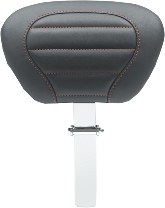Mustang Deluxe Touring Removable Driver Backrest - Black W/American Beauty Red Stitching 79012Ab