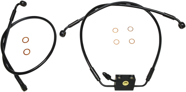 Magnum Shielding Brake Line - Xr - Dual Disc - Abs - Black - Softail Sbb1335-28