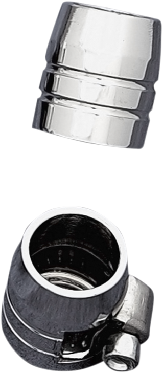Drag Specialties Grooved Hose Ends With Clamp - Chrome - 1/4"