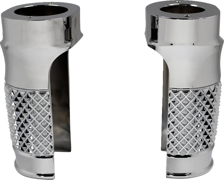 Eddie Trotta Designs Fork Slider Covers - Chrome - Cross-Cut Tc-Wt962