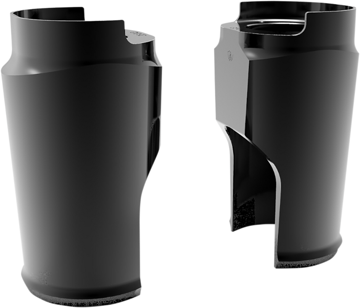 Arlen Ness Fat Tire Fork Boot Cover - Black Anodized - Smooth 20-042