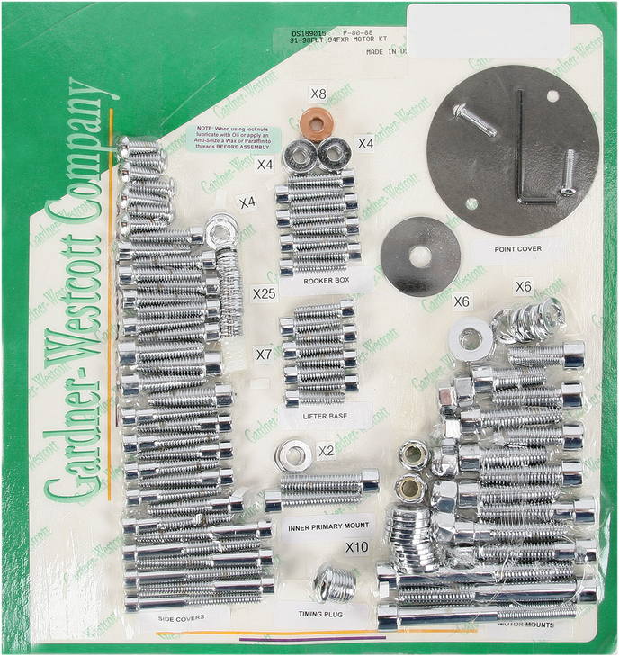 Gardner-Westcott Bolt Kit - Motor Set - Socket-Head P-80-88
