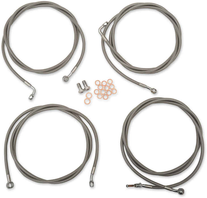La Choppers Handlebar Cable/Brake Line Kit - 18" - 20" Ape Hanger Handlebars - Stainless Steel La-8054Kt-19