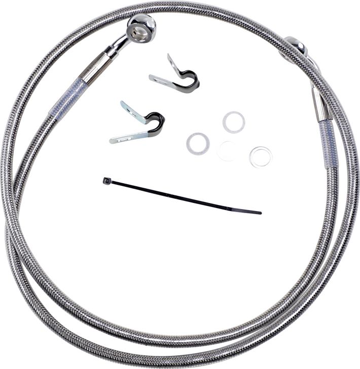 Drag Specialties Brake Line - Front - +4" - Stainless Steel - Xl
