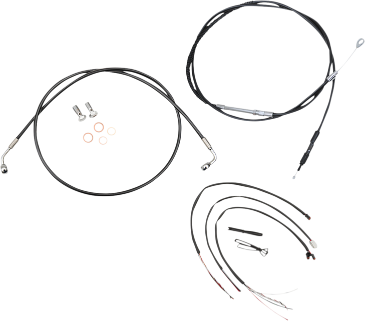 La Choppers Handlebar Cable/Brake Line Kit - Quick Connect - Complete - 12" - 14" Handlebars - Black La-8156Kt2-13B