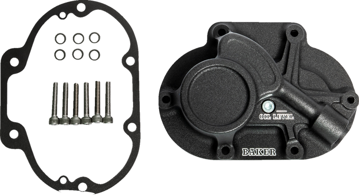 Baker Drivetrain Function-Formed Transmission Side Cover - Mechanical - Big Twin - Wrinkle Black Bd-10603-A