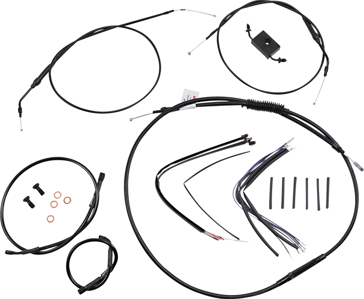 Burly Brand Extended Handlebar Cable And Brake Line Kit For Sportsters With Abs - 16" Ape Hanger Handlebars B30-1231