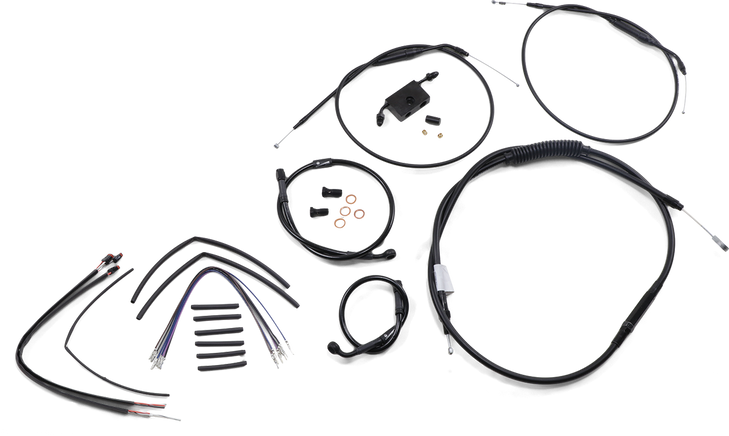 Burly Brand Extended Handlebar Cable And Brake Line Kit For Sportsters With Abs - 12" T-Bar Handlebars B30-1266
