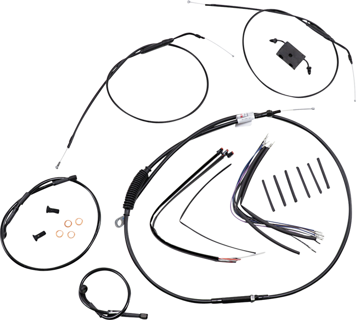 Burly Brand Extended Handlebar Cable And Brake Line Kit For Sportsters With Abs - 12" Ape Hanger Handlebars B30-1229