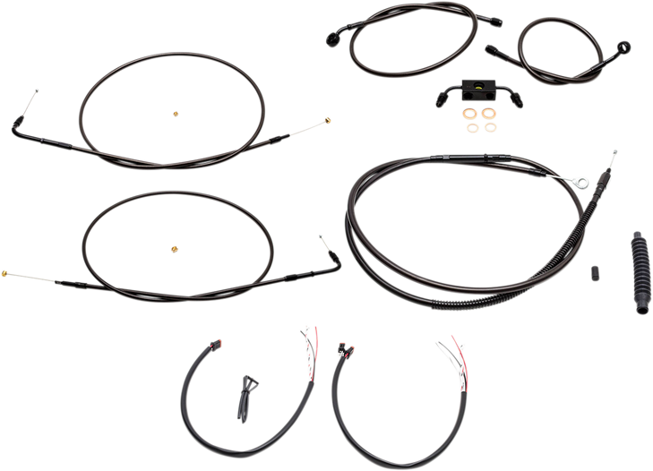 La Choppers Handlebar Cable/Brake Line Kit - Complete - 12" - 14" Handlebars - Midnight La-8211Kt2-13M