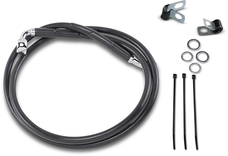 Drag Specialties Brake Line - Front - Black