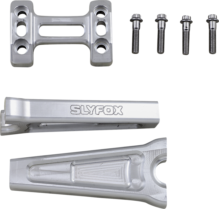 Slyfox Handlebar Riser Kit - Straight - 6" - Raw Tm-Sly3