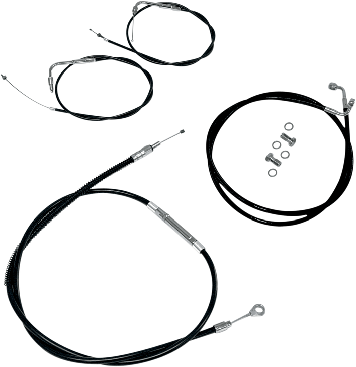 La Choppers Handlebar Cable/Brake Line Kit - 15" - 17" Ape Hanger Handlebars - Black Vinyl La-8100Kt-16B