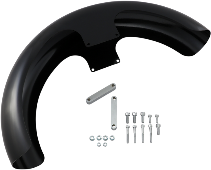 Klock Werks Wrapper Front Fender - Black - Steel - 21" Kwf-04-0469