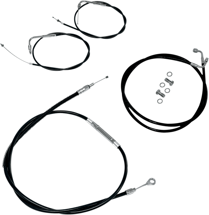 La Choppers Handlebar Cable/Brake Line Kit - 15" - 17" Ape Hanger Handlebars - Black Vinyl La-8110Kt-16B