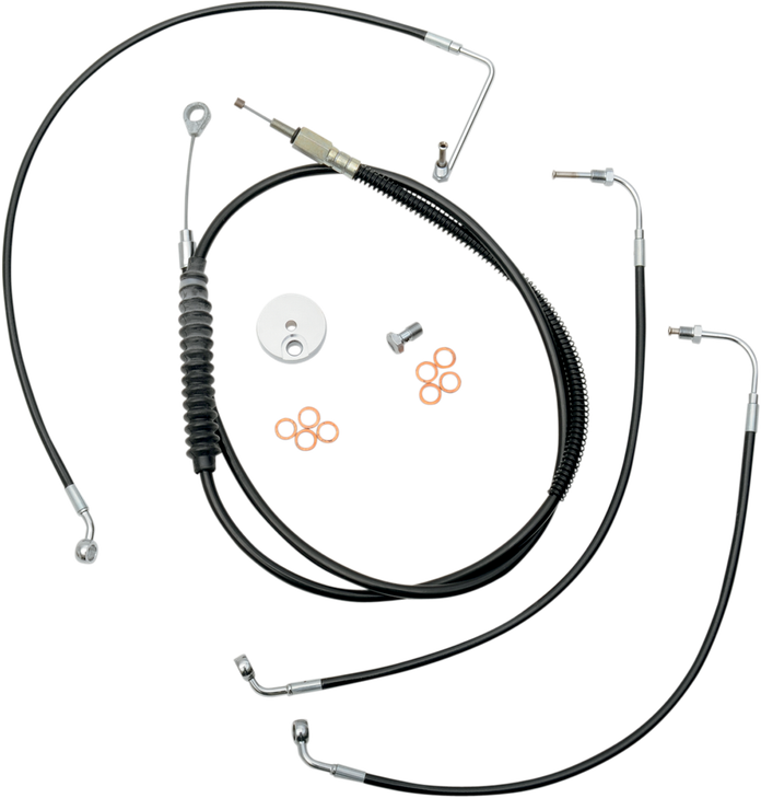 La Choppers Handlebar Cable/Brake Line Kit - 18" - 20" Ape Hanger Handlebars - Black Vinyl La-8010Kt-19B