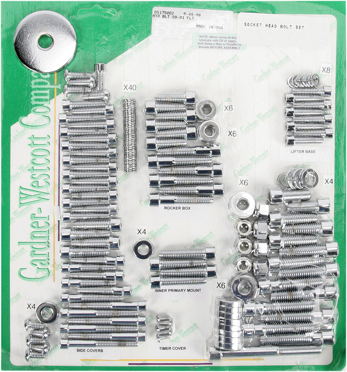 Gardner-Westcott Bolt Kit - Motor Set - Socket-Head - Flt P-88-98