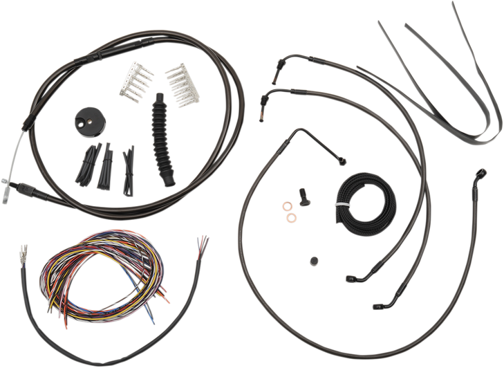 La Choppers Handlebar Cable/Brake Line Kit - Complete - 15" - 17" Handlebars - Midnight La-8052Kt2-16M