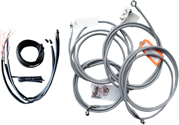 La Choppers Handlebar Cable/Brake Line Kit - Complete - 15" - 17" Handlebars - Stainless La-8052Kt2-16