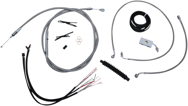La Choppers Handlebar Cable/Brake Line Kit - Complete - 15" - 17" Handlebars - Stainless La-8152Kt2-16