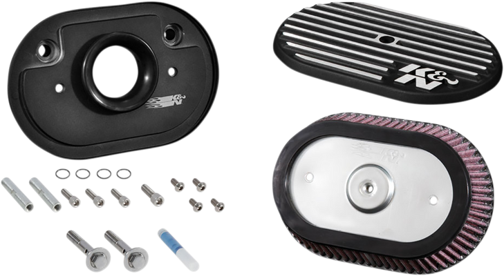 K & N Street Metal Air Intake Kit - Side Drift - Black - M8 Rk-3956