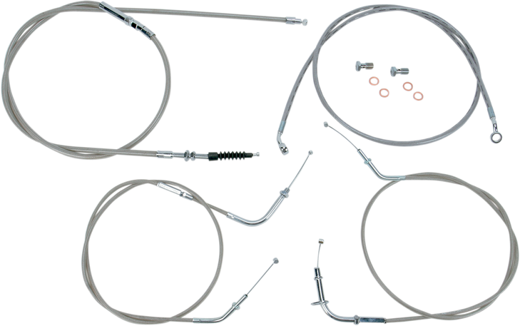 Baron Stainless Handlebar Cable/Line Kit - 12" - 14" - Vn900 Ba-8074Kt-12