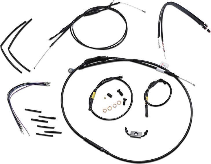 Burly Brand Jail Bar Cable Kit - 14" Handlebars - Black Vinyl B30-1211