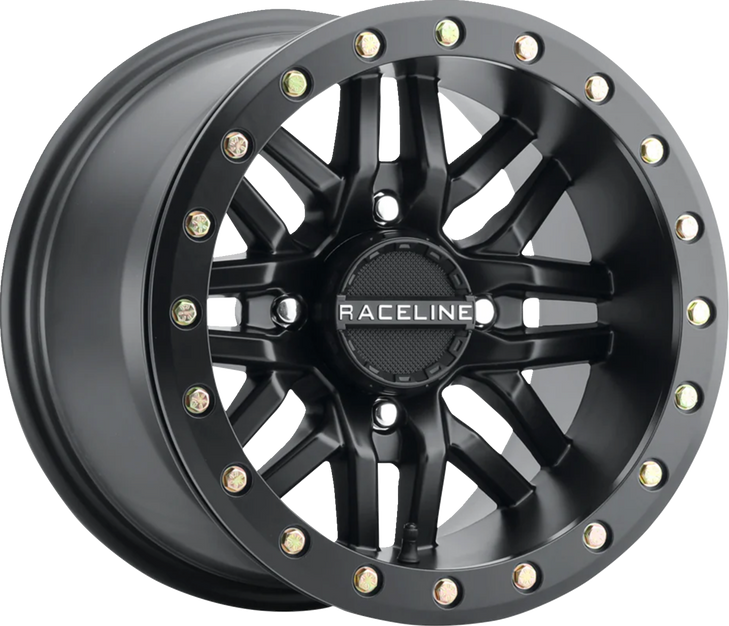 Raceline Wheels Wheel - Ryno - Beadlock - Rear - Black/With Black Ring - 15X10 - 4/137 - 5+5 A91B-51037-55