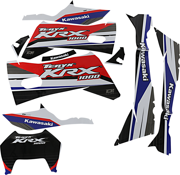 D'Cor Visuals Complete Graphics Kit - Red/White/Blue - 2-Door - Teryx 20-20-292